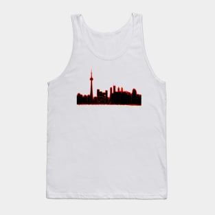 Toronto Skyline in Red and Black Tank Top